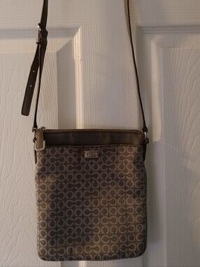 Coach Gray/Brown Signature Crossbody Bag